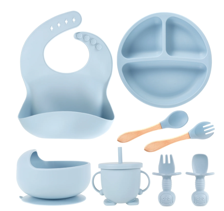 Set complet din silicon pentru diversificare bebelusi si copii